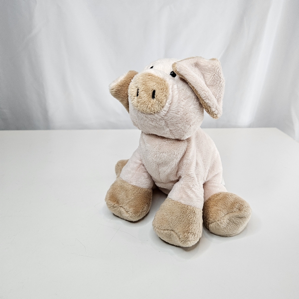 Adorable Cream and Tan Stuffed Pig Toy